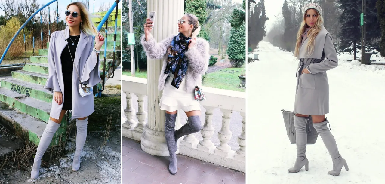 Zdjęcie Szare kozaki: Jak nosić? Modne stylizacje i triki Anieli Sobczak