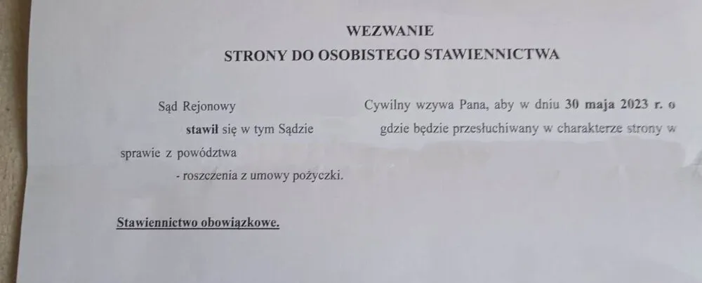 Wezwanie do sądu, obowiązki świadka
