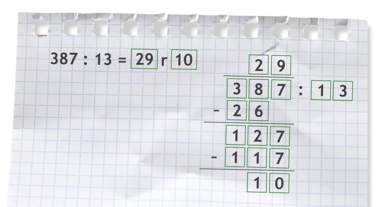 dzielenie pisemne pod kreską z przecinkiem ogólny schemat
