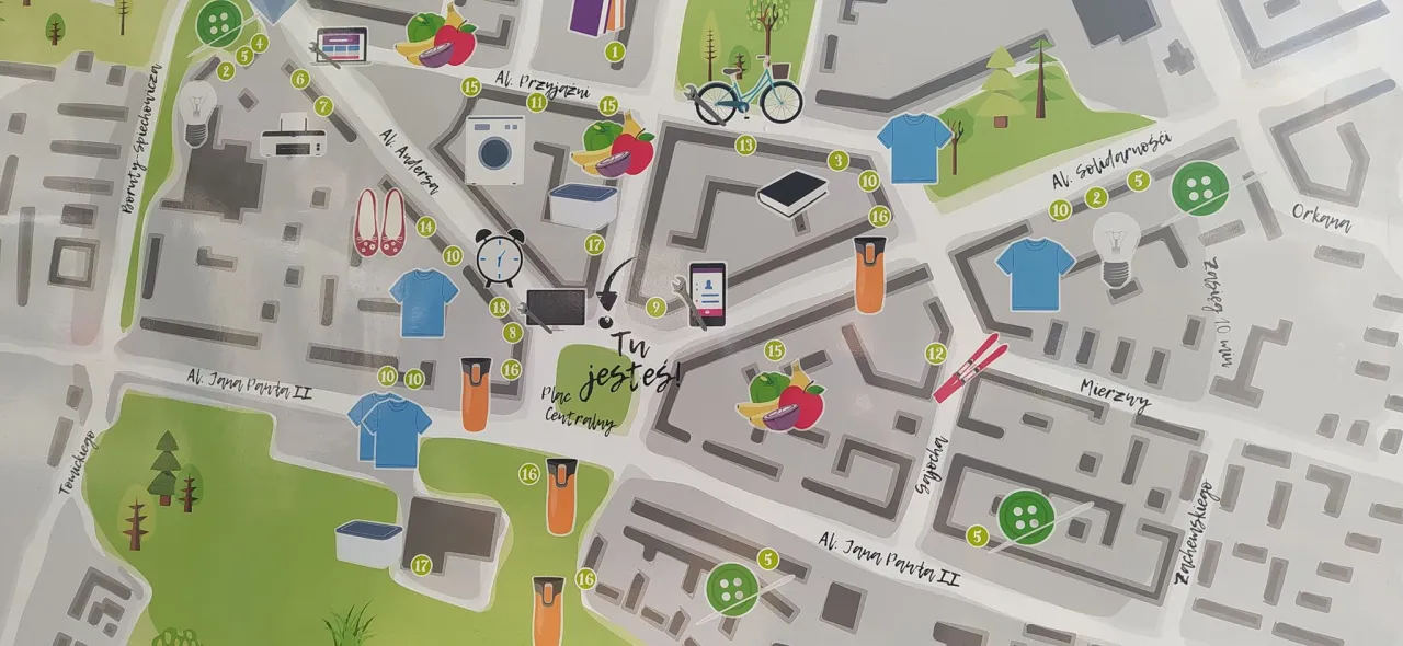 Mapa Nowej Huty Osiedle Szkolne komunikacja