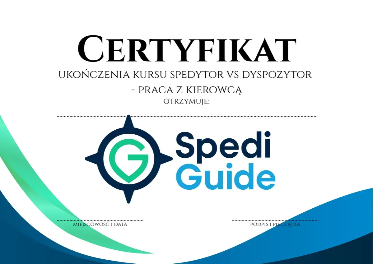 certyfikat spedytora