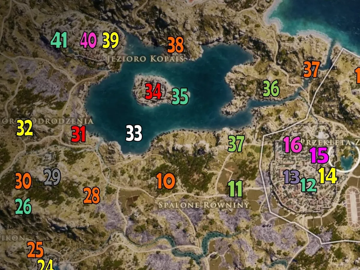Assassin's Creed Odyssey mapa Beocja ruiny Sfinksa lokalizacja