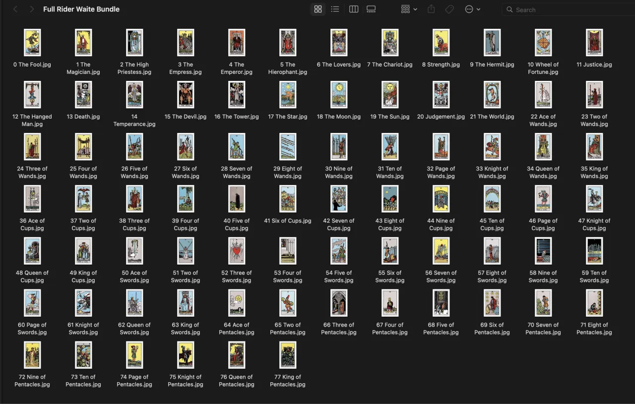 klasyczna talia Rider-Waite-Smith i inne talie tarota
