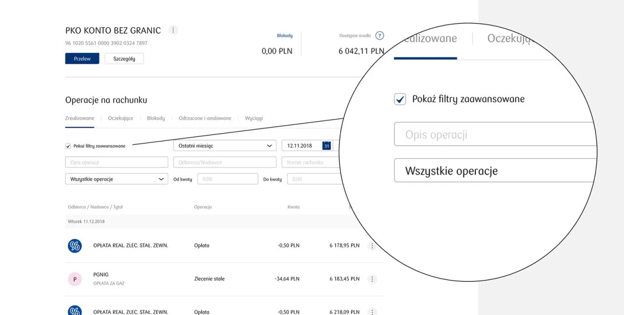 mBank serwis transakcyjny szczeg&oacute;ły rachunku IBAN