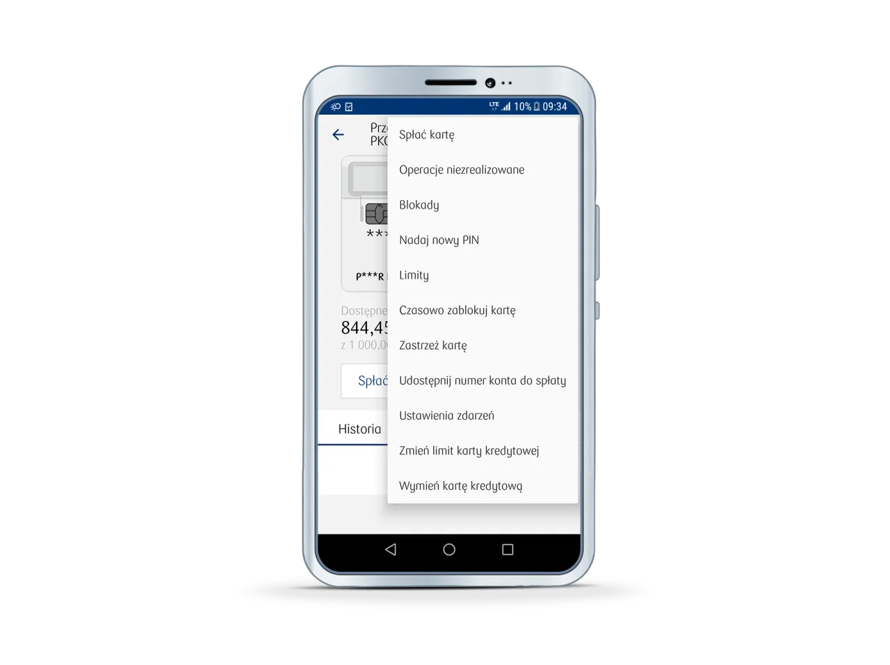 Aplikacja IKO limity karty płatniczej