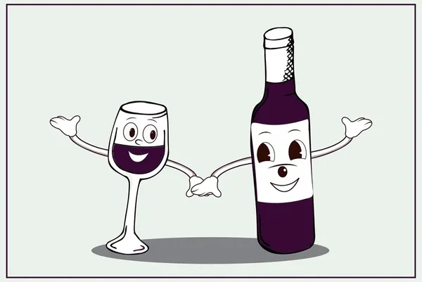 Lustige Wein Cartoon oder Grafik mit Geburtstagsthema