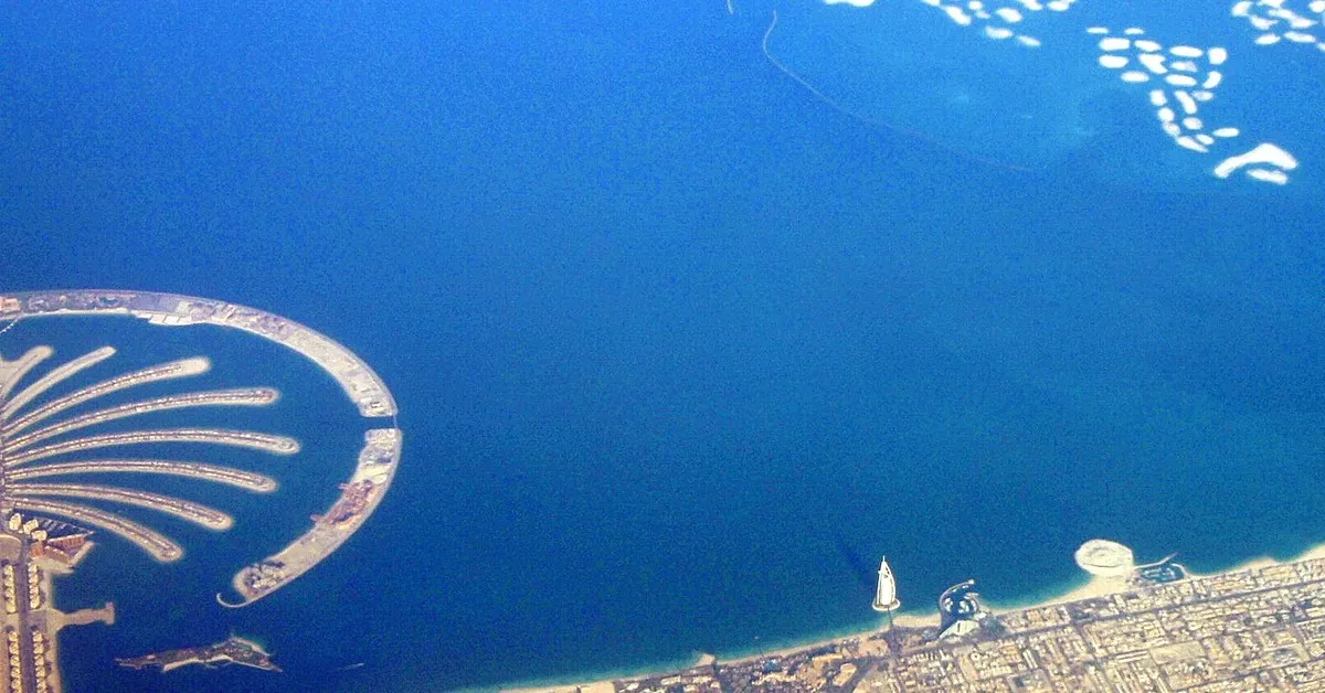 Dubaj panorama z samolotu