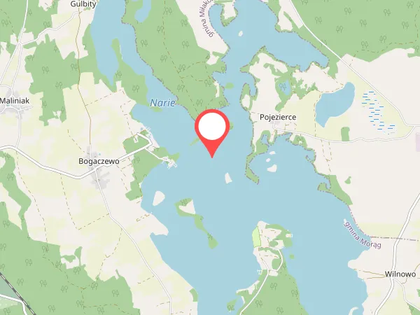 Mapa Jeziora Narie z miejscowościami turystycznymi