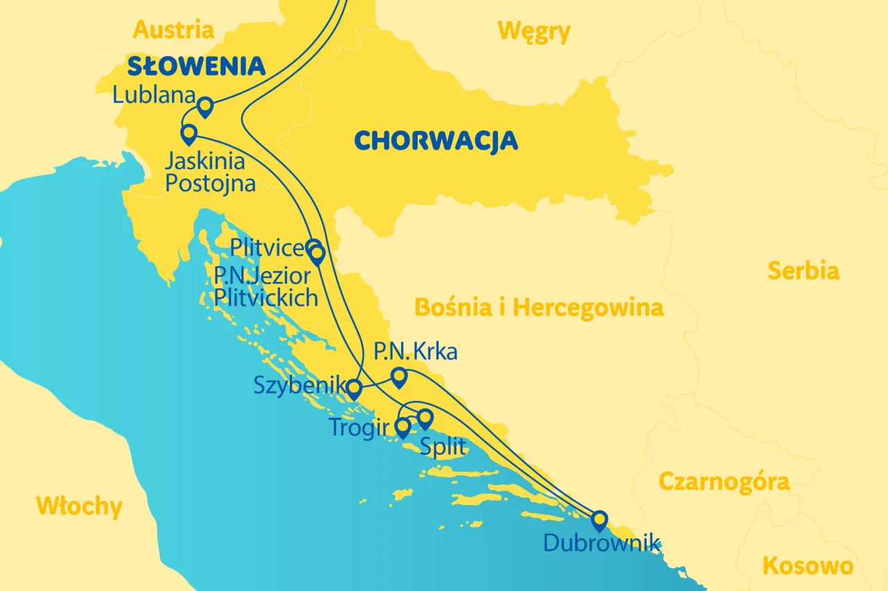 Mapa Morza Adriatyckiego i kraj&oacute;w
