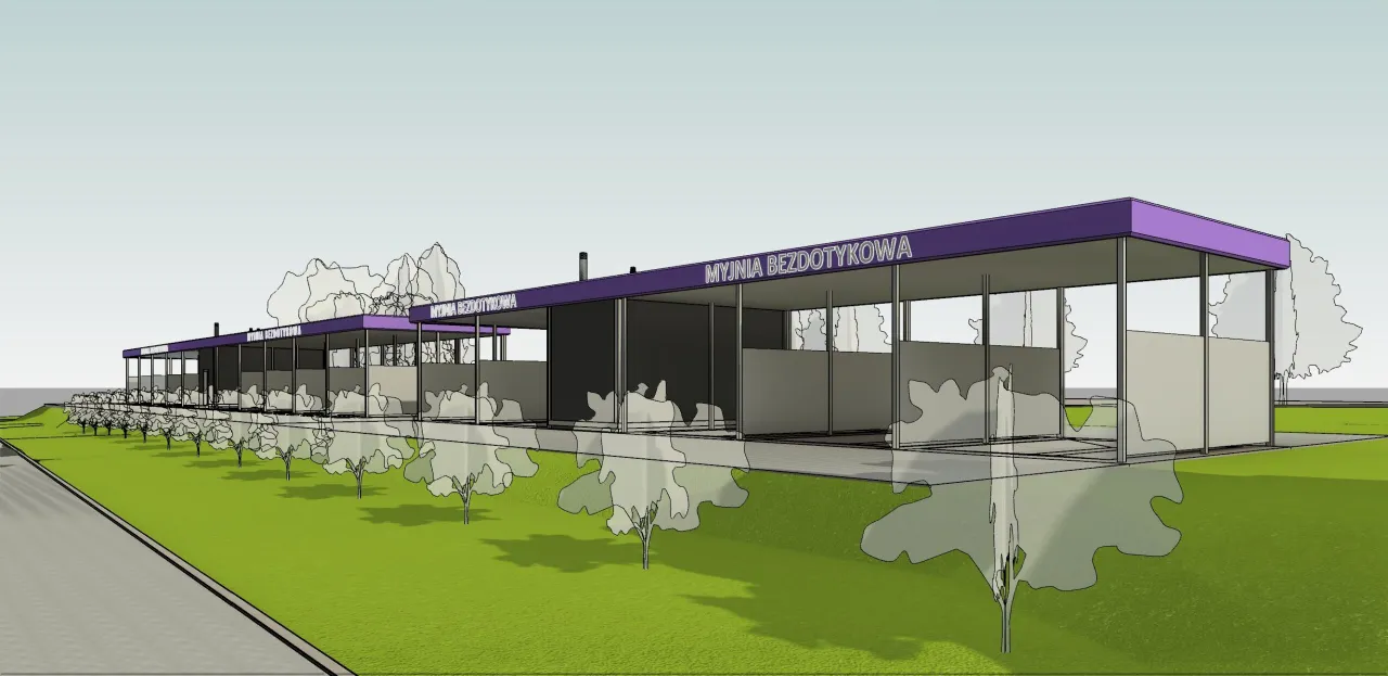 projekt myjni samochodowej wizualizacja