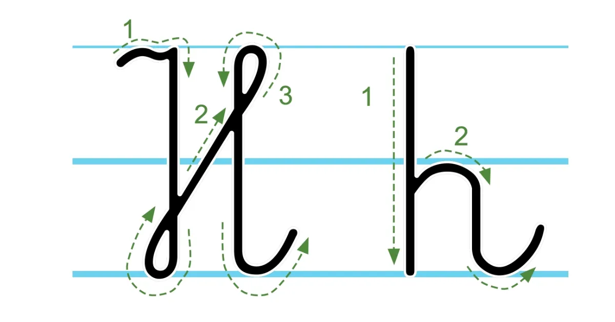 Karta pracy do nauki pisania litery H do druku