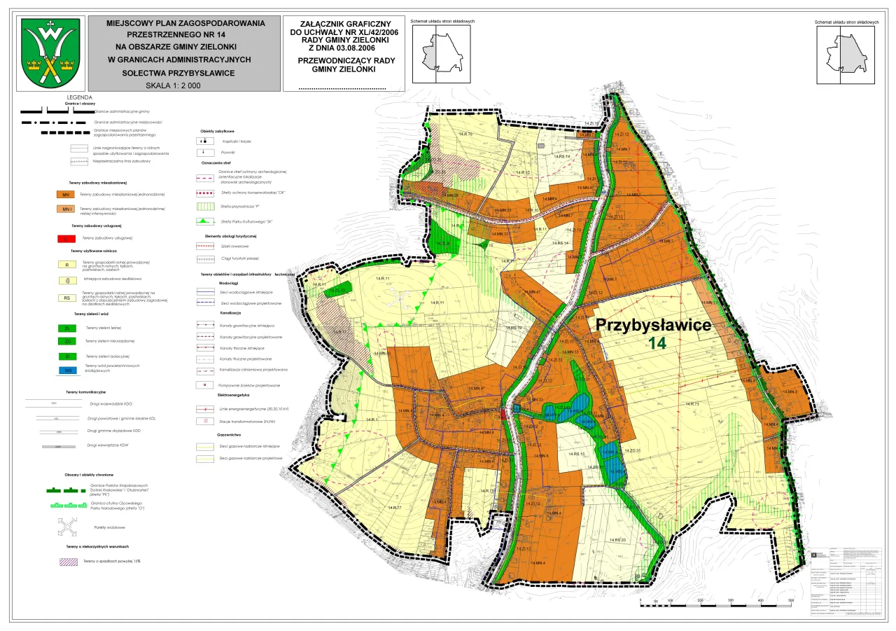 Mapa z planem zagospodarowania przestrzennego