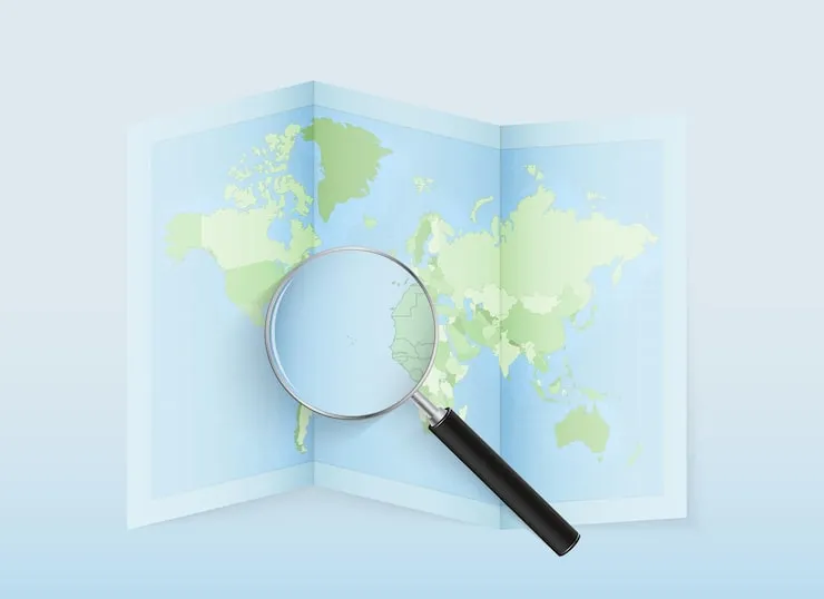 lupa na mapie, weryfikacja lokalizacji noclegu