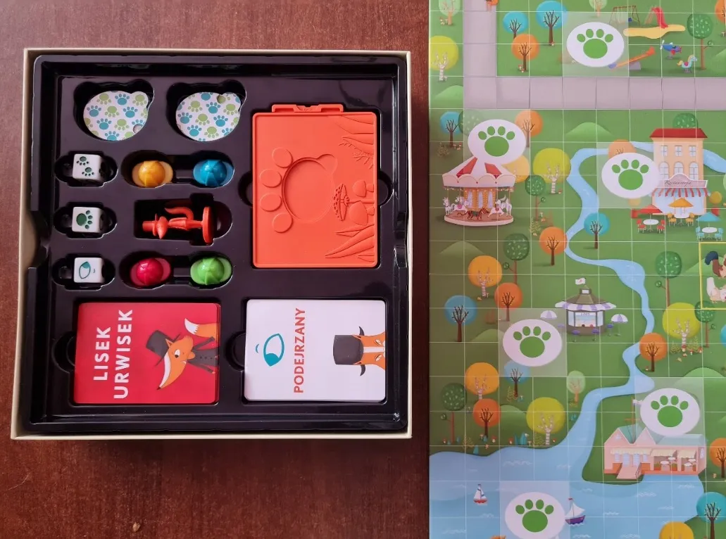 Gra planszowa Lisek Urwisek pudełko i elementy