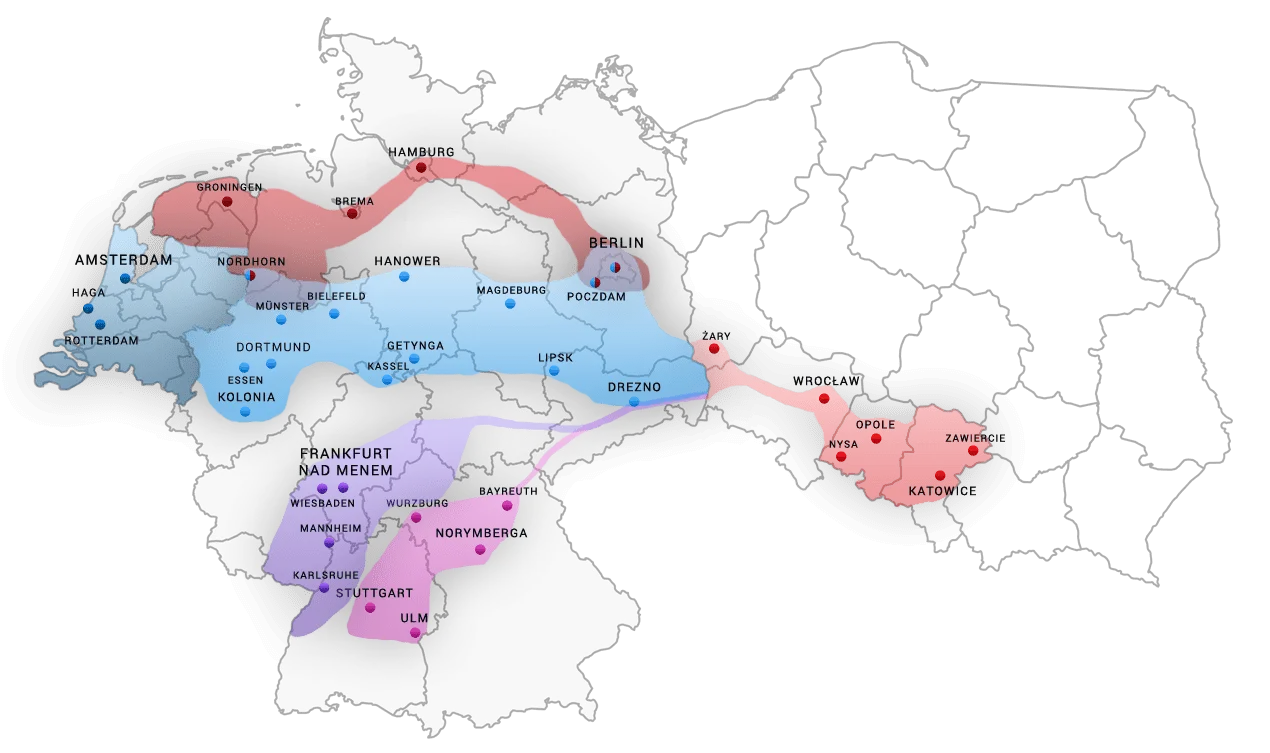 Mapa tras busów Polska Holandia