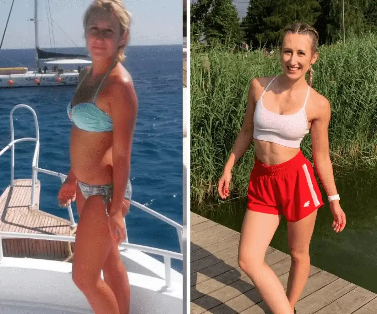 bieganie płaski brzuch przed i po