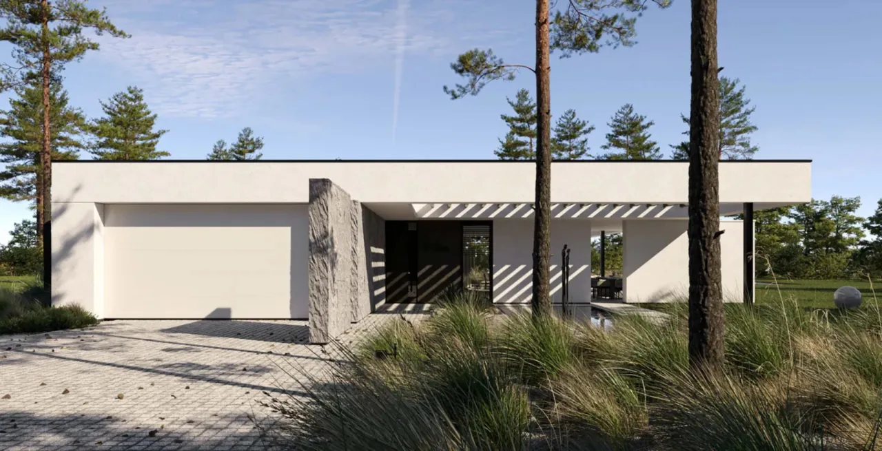 Nowoczesny dom z płaskim dachem w Polsce