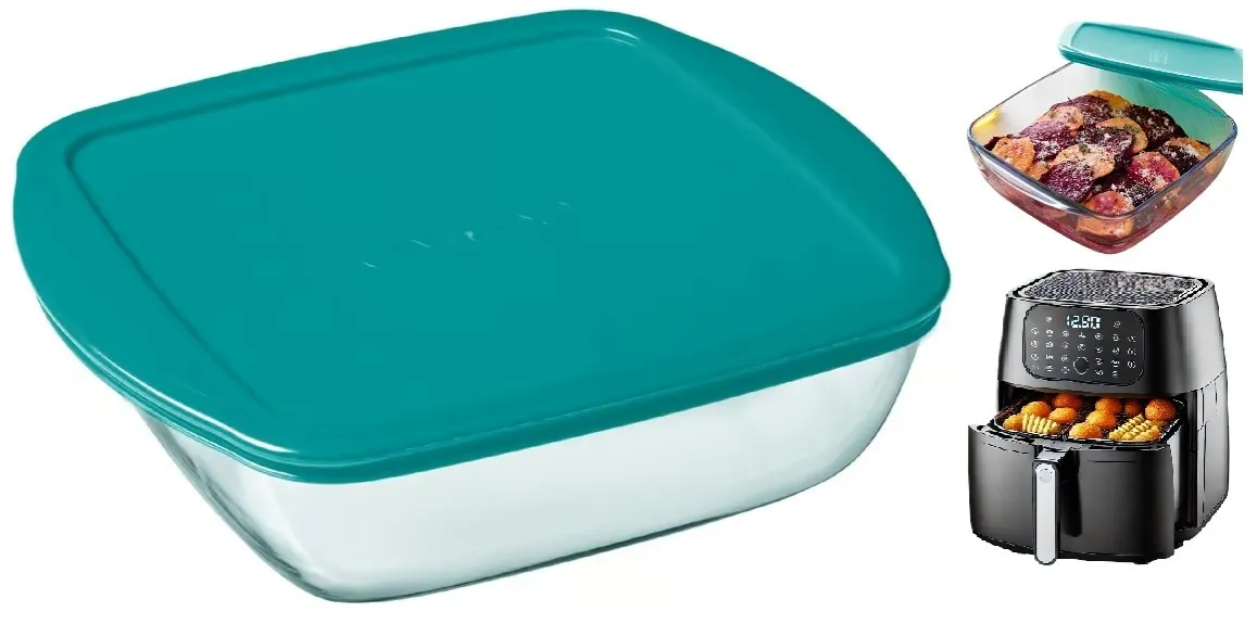 Pojemnik szklany z wolną przestrzenią w zamrażarce