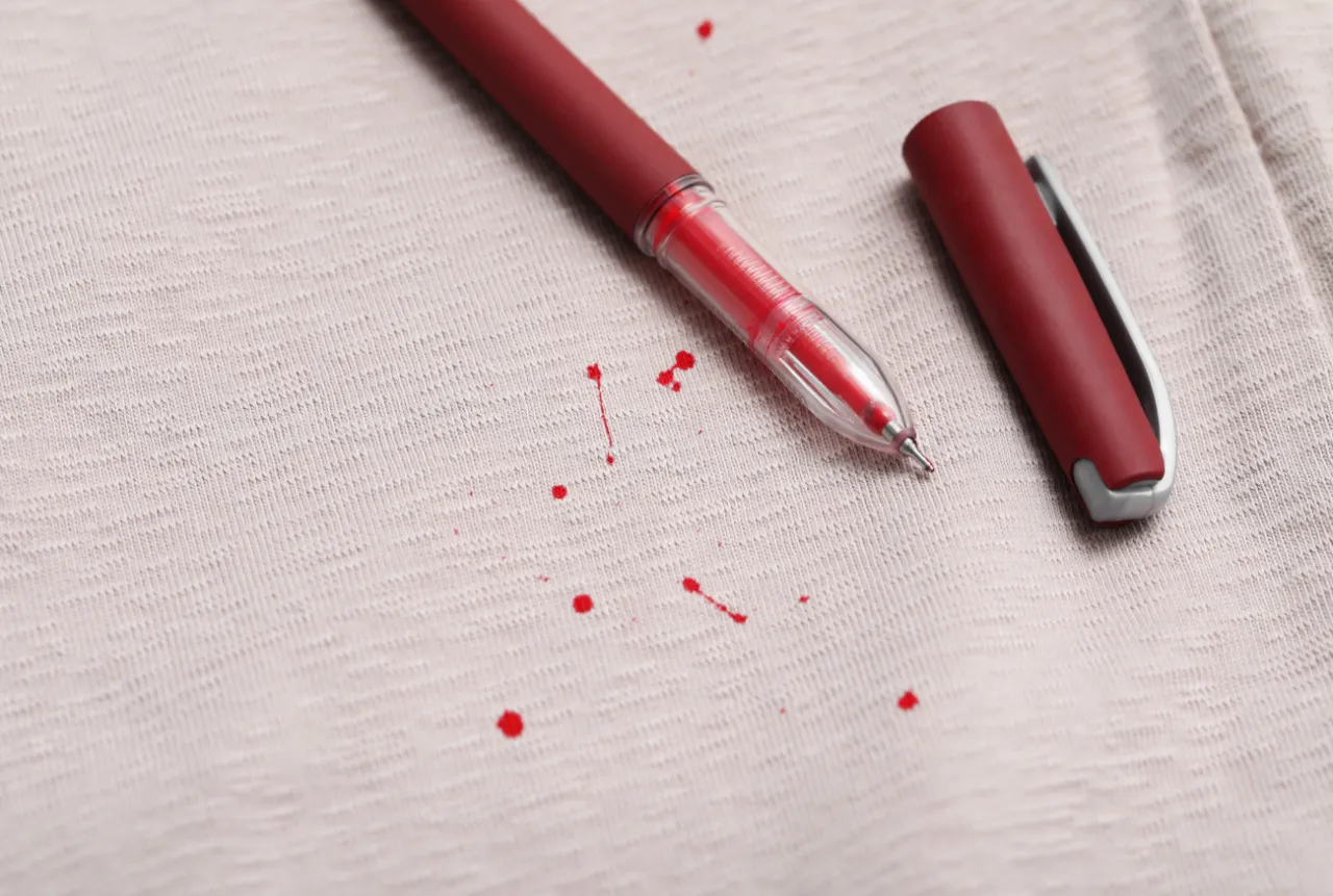 usuwanie plam długopis z bawełny poliestru wełny