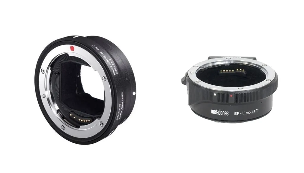 Różne mocowania obiektywów Canon EF Nikon F Sony E