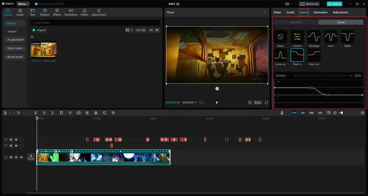 W CapCut możesz przyspieszyć film, wybierając opcję