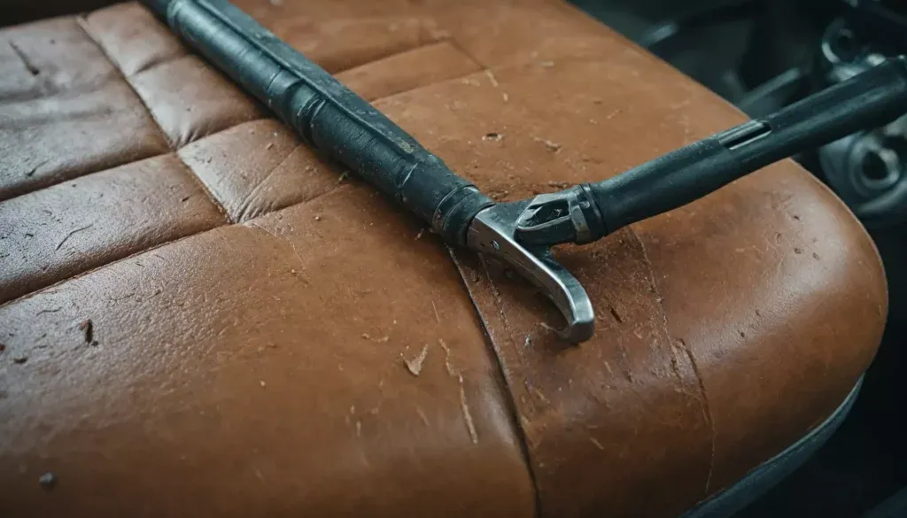 uszkodzona sk&oacute;ra samochodowa od chemii