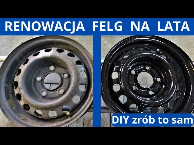 malowanie felg stalowych przed i po