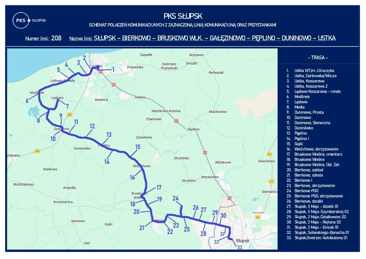 Lwiobus PKS Słupsk trasa Ustka