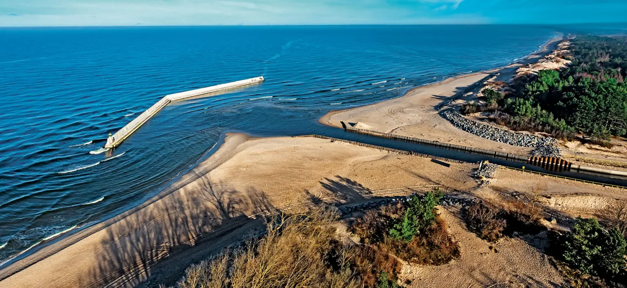 Mielno mierzeja morze jezioro Jamno