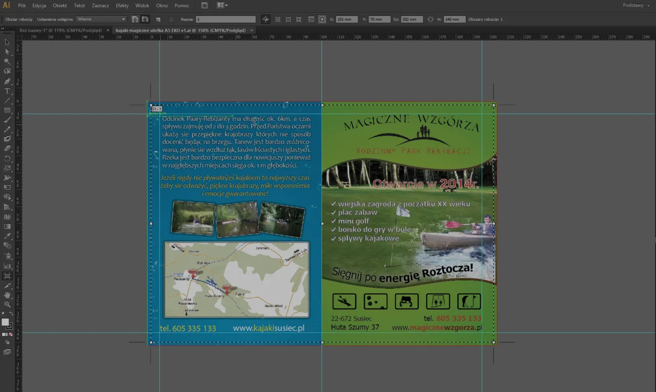 Rzeki w tekście Photoshop przykład