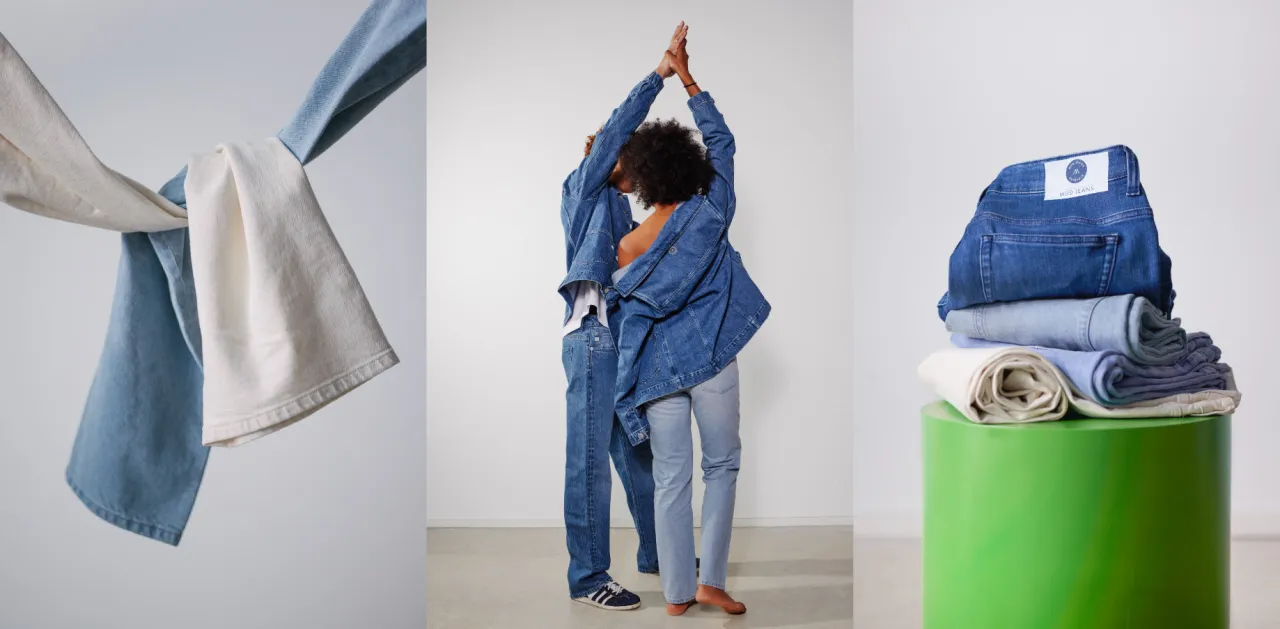 Nachhaltige Jeans-Shorts Bio-Baumwolle recyceltes Denim