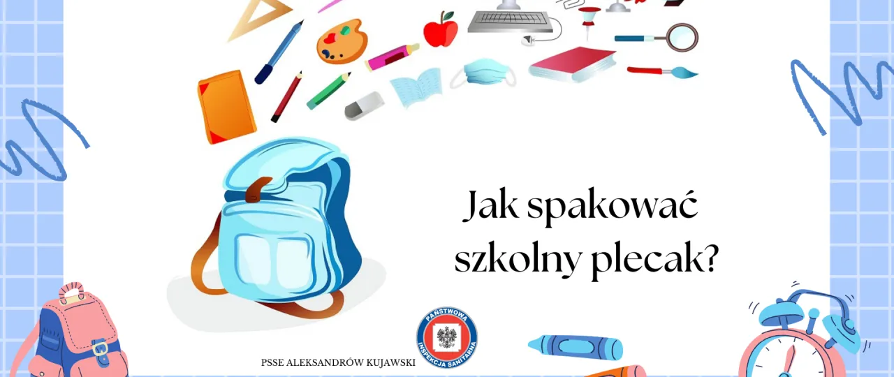 prawidłowo spakowany plecak szkolny schemat