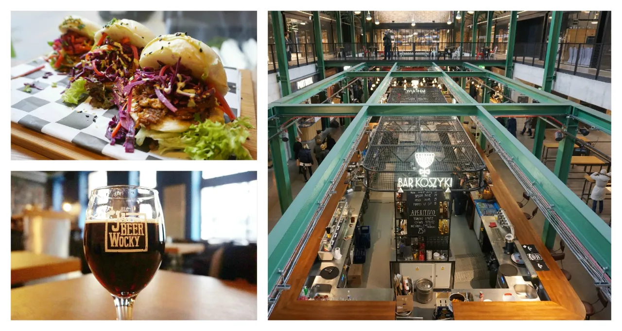 Hala Koszyki wnętrze jedzenie