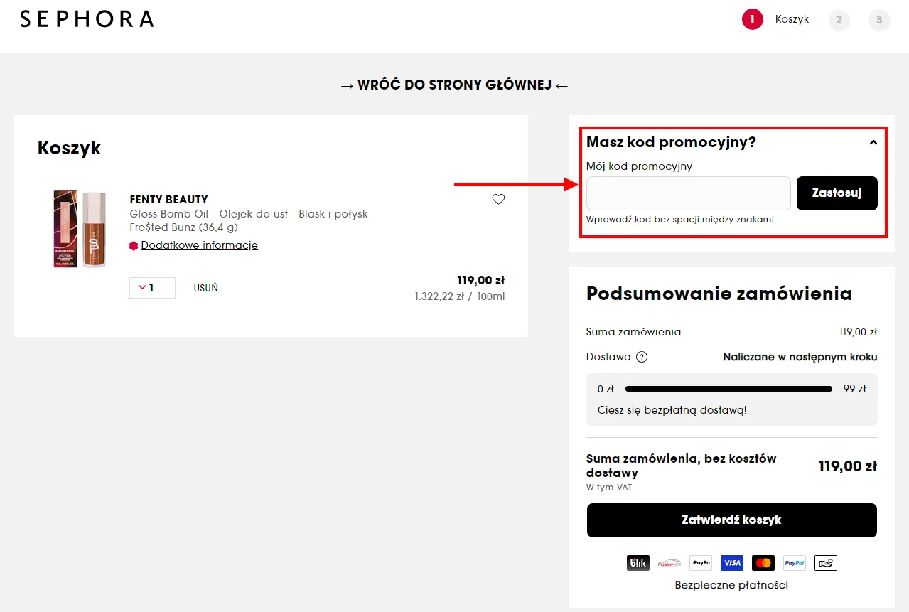 Sephora aplikacja mobilna newsletter promocje