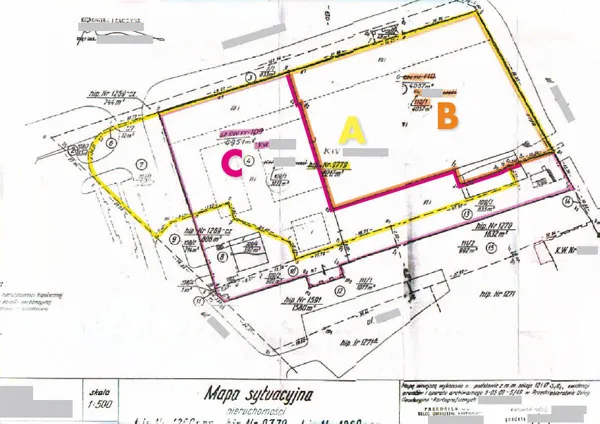 sp&oacute;r o granice działki mapa