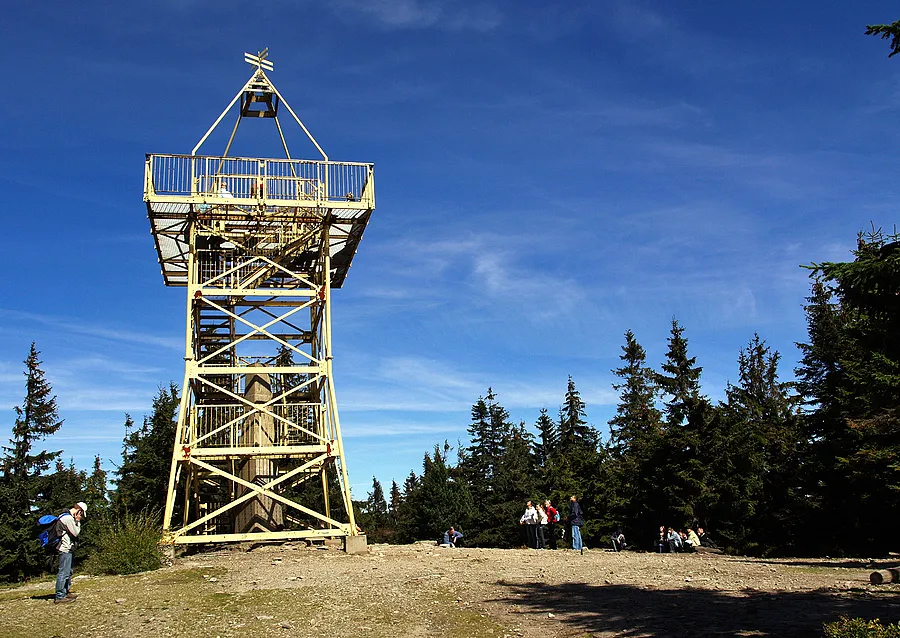 Barania G&oacute;ra wieża widokowa panorama Beskid Śląski