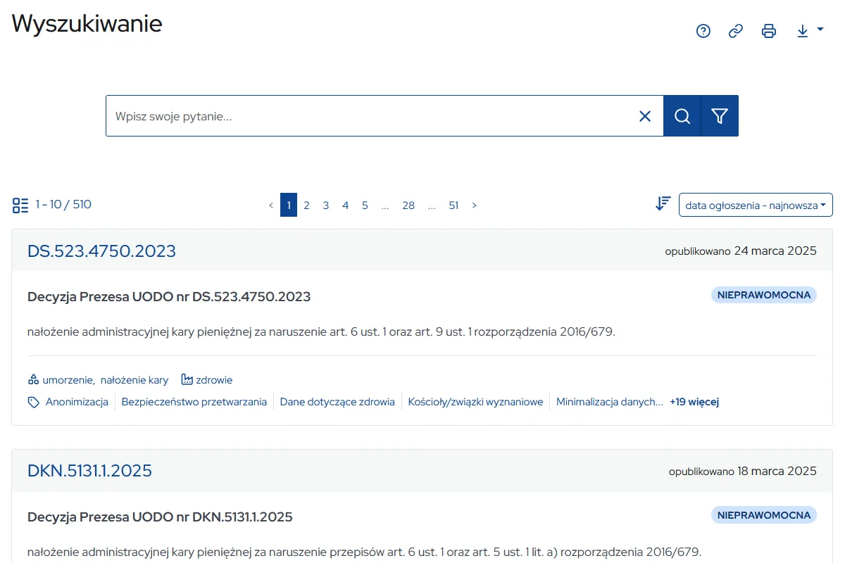 Portal Orzeczeń Sąd&oacute;w Powszechnych strona gł&oacute;wna