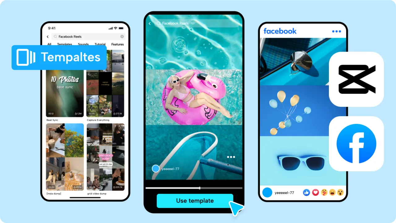 Facebook Reels na smartfonie