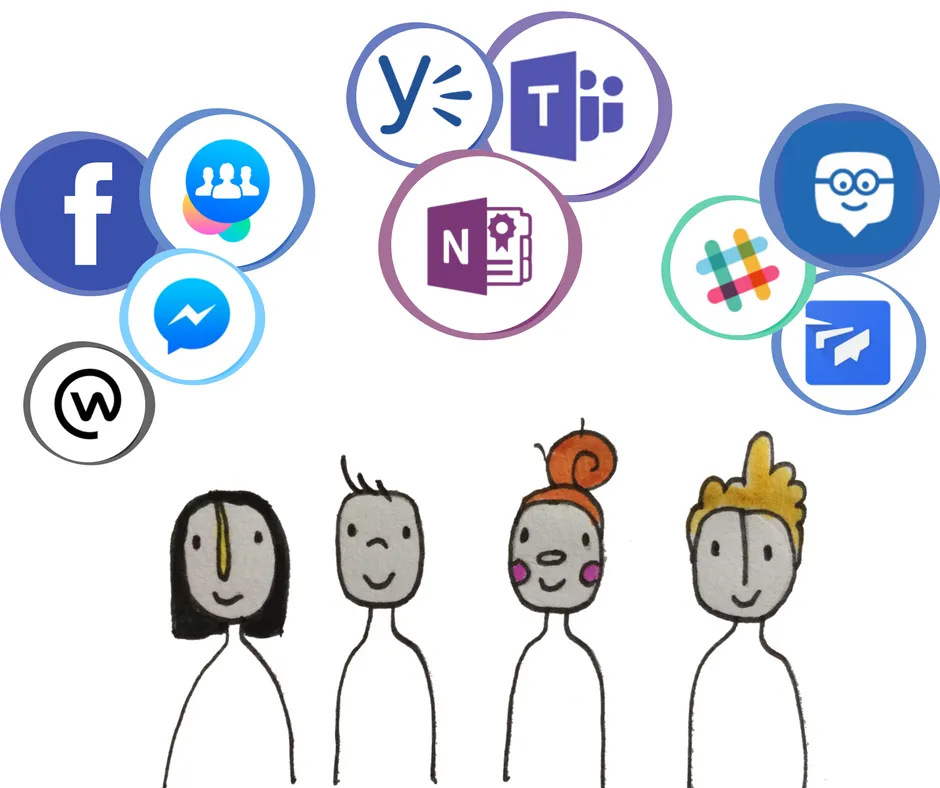 Uczniowie pracujący w grupach online