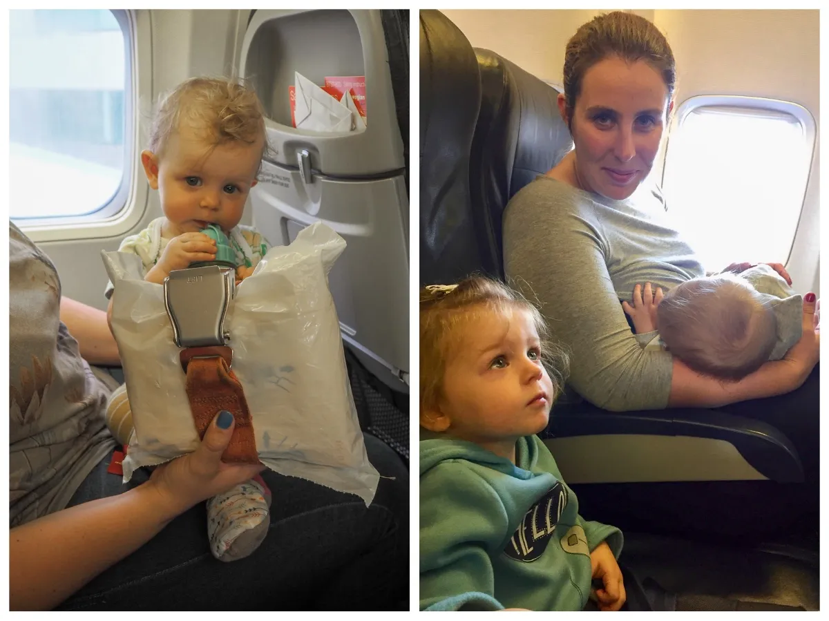 Rodzic z dzieckiem na lotnisku