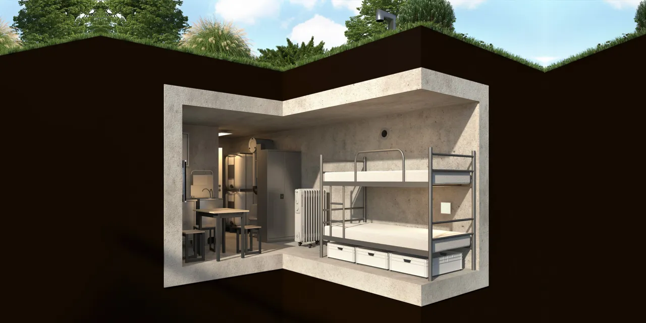 schemat budowy przydomowego schronu do 35m2