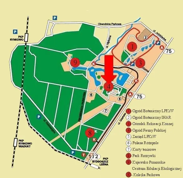 Mapa ZOO Bydgoszcz Myślęcinek