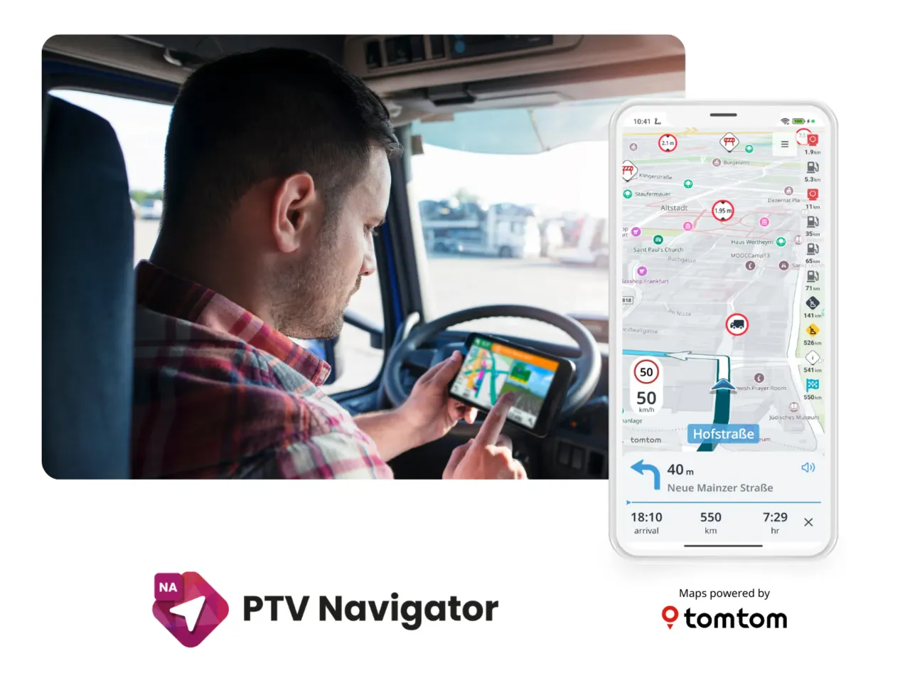 Profesjonalna nawigacja dla ciężar&oacute;wek interfejs profil pojazdu