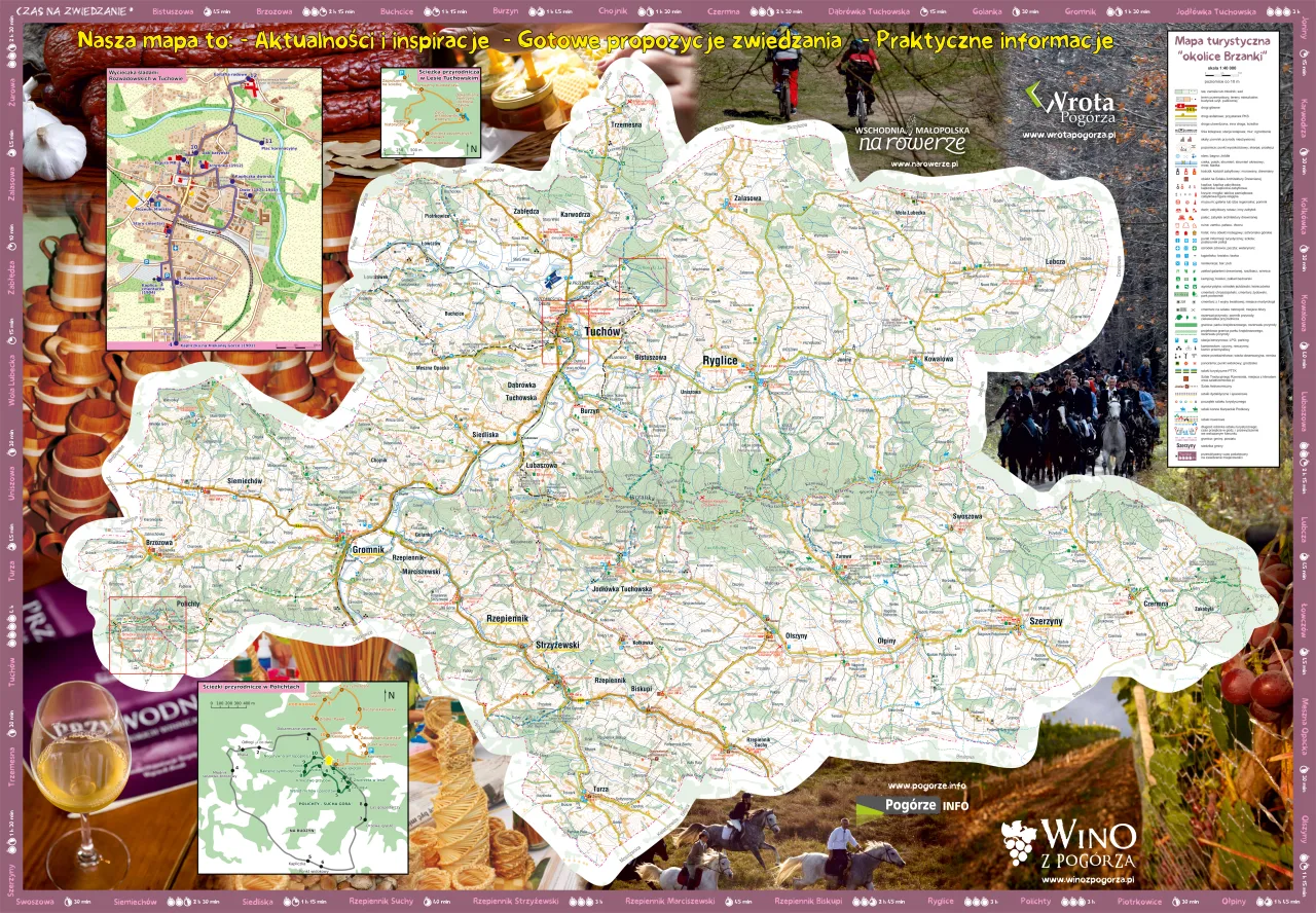 Mapa szlak&oacute;w turystycznych Brzanka