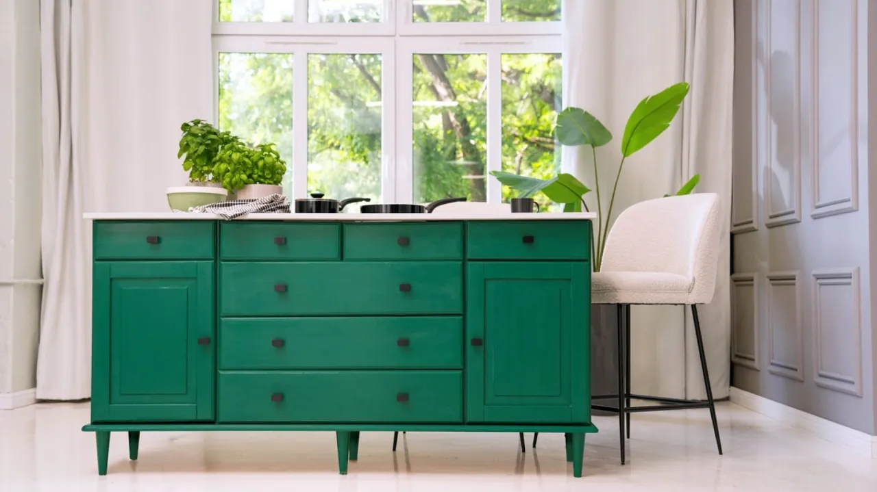 Zielone meble w salonie inspiracje