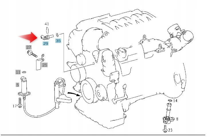 Lokalizacje czujników temperatury płynu chłodzącego w samochodzie