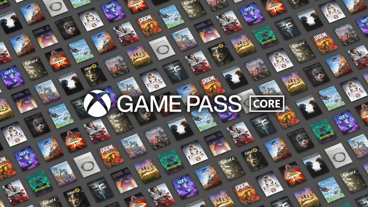 Xbox Game Pass Core logo i katalog gier