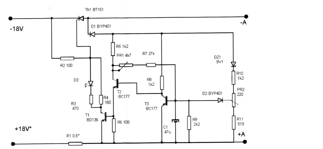 schemat prostownika do akumulatora