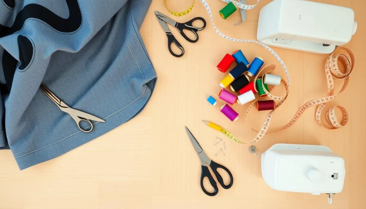 Narzędzia krawieckie do szycia spodenek DIY