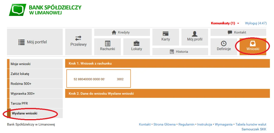 PFR wniosek bankowość elektroniczna